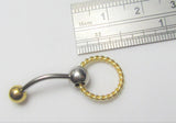 VCH Intimate Jewelry Two Tone Gold Twisted Hoop Dangle Vertical Clitoral Hood Bar 14g - I Love My Piercings!