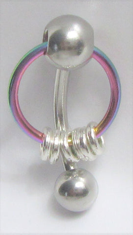 VCH Intimate Jewelry Silver Hoops Dangle Vertical Clitoral Hood Bar 14g - I Love My Piercings!