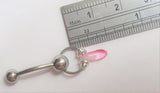 Surgical Steel Pink Soap Stone VCH Jewelry Vertical Clitoral Clit Hood Barbell Ring 14G - I Love My Piercings!