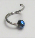 Faceted Sapphire Surgical Steel Seamless Ear Cartilage Earring Hoop 20G 20 Gauge
