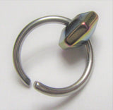 Surgical Steel Titanium Hexagon Oil Slick Seamless Hoop 14G 14 Gauge Earring Ear Cartilage - I Love My Piercings!