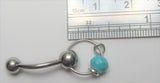 Surgical Steel Facet Turquoise Stone Hoop VCH Jewelry Vertical Clitoral Clit Hood Barbell Ring 14G