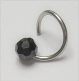 Black Faceted Stone Inner Outer Labia VCH Jewelry Vertical Horizontal Clitoral Hood Hoop