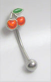 Cherry Cherries Vertical VCH Clitoral Clit Hood Piercing Ring Curved Post 16G