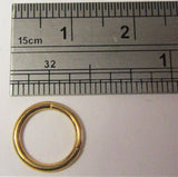 18k Gold Plated Snap in Hoop Tragus Rook Daith Nose Piercing 16 gauge 16g 8 mm