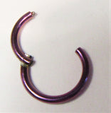 Purple Snap in Hoop Tragus Rook Daith Nose Piercing 16 gauge 16g 8 mm