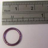 Purple Snap in Hoop Tragus Rook Daith Nose Piercing 16 gauge 16g 8 mm