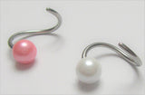 White or Pink Pearl Inner Outer Labia VCH Clitoral Clit Hood Ring Hoop 16G