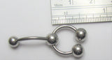 Stainless Surgical Steel Double Ball Dangle VCH Vertical Clitoral Clit Hood 14g - I Love My Piercings!