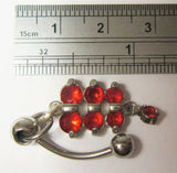 Surgical Steel Red Cascade Dangle VCH Clit Clitoral Hood Jewelry 14 gauge 14g - I Love My Piercings!