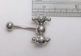 Silver Rolling Big Balls VCH Vertical Clitoral Clit Hood Bar Post Ring 14g