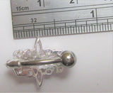 Sterling Silver VCH Hood Clit Bar Light Pink Marquise Cut Crystals CZ 14 gauge - I Love My Piercings!