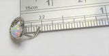 Sterling Silver White Opal Hoop L Shape Post Pin Stud Nose Ring 20 gauge 20g