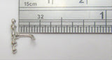 Sterling Silver 5 Curved Clear Gem L Shape Post Pin Stud Nose Ring 20 gauge 20g