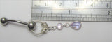 Light Purple Gem Crystal Dangle VCH Vertical Clitoral Clit Hood Bar Post Ring 14g