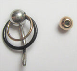 Black Rose Gold Titanium Double Hoop VCH Vertical Clitoral Clit Hood Bar Post Ring 14 gauge