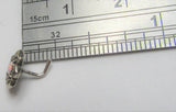 Sterling Silver Flower White Fire Opal L Shape Post Pin Stud Nose Ring 20 gauge 20g