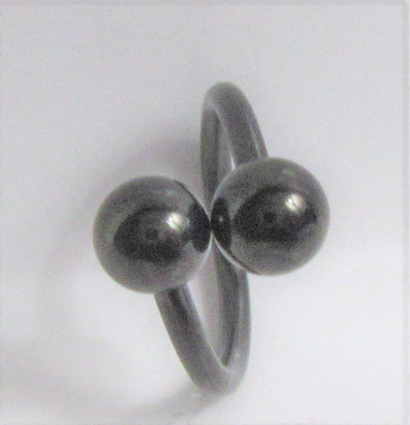 Black Titanium Hoop Twisted Balls Bar VCH HCH Jewelry Clit Clitoral Hood Ring 16 gauge 16g