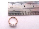 Daith Jewelry for Migraines Rose Gold Titanium Triple Crystal Hoop 16g 8 mm Diameter - I Love My Piercings!