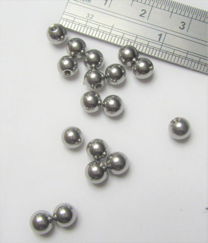 Six Pc Spare Externally Threaded 5mm Surgical Steel Balls 14 Gauge 14G