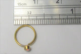14k Gold Plated White Opal Seamless Nose Hoop Ring 20 gauge 20g 8 mm