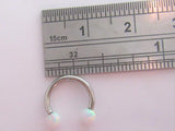 White Opal Daith Rook Tragus Lip Septum Hoop Ring Horseshoe Piercing 16 gauge
