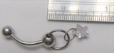 Surgical Steel Clear Star Hoop Dangle VCH Vertical Clitoral Clit Hood 14g