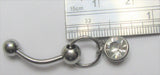 Surgical Steel Clear Gem Cup Hoop Dangle VCH Vertical Clitoral Clit Hood 14g