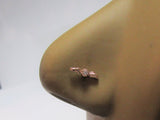 18k Rose Gold Plated Clear Crystal Wings Nose L Shape Pin Post Stud 20 gauge - I Love My Piercings!