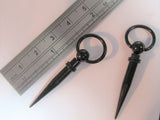 Black Titanium Hoops with Long Spikes 14 gauge 14g