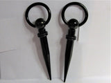 Black Titanium Hoops with Long Spikes 14 gauge 14g