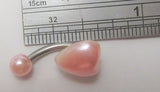 Pink Faux Pearl Heart Curved Barbell VCH Clit Clitoral Hood Ring 14 gauge 14g - I Love My Piercings!