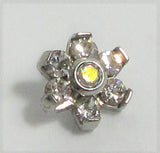 Micro Dermal Anchor Clear and Iridescent Gem Flower Top 14 gauge - I Love My Piercings!
