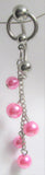 Pink Pearl Hoop Dangle VCH Vertical Clit Clitoral Hood Ring 14 gauge 14g - I Love My Piercings!