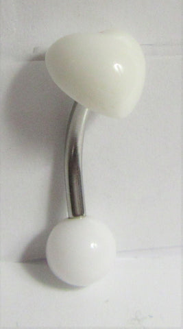 White Heart VCH Clit Hood Jewelry Piercing 14 gauge 1/2 inch long