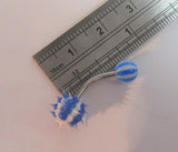 Blue Koosh Soft Ball VCH Clit Hood Female Genital Piercing Jewelry 14 gauge