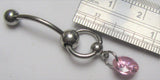 Pink Faceted Gem Hoop Dangle Barbell VCH Clitoral Clit Hood Bar Ring 14G - I Love My Piercings!