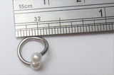 Surgical Steel White Pearl Inner Outer Labia VCH Jewelry Vertical Horizontal Clitoral Hood Hoop