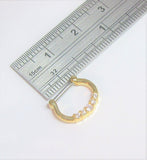 Clear Crystal Gold Titanium 16 gauge Click In Daith, Tragus, Septum, Helix Bar