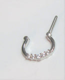 Clear Crystal Surgical Steel 16 gauge Click In Daith, Tragus, Septum, Helix Bar