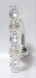 Sterling Silver Barbell Clear Crystal Ornate VCH Jewelry Clit Hood Ring 14 gauge