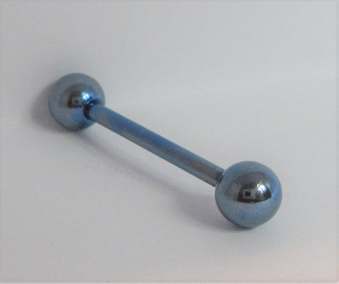 Metalic Blue Titanium Straight Barbell 14 gauge 5/8 inch long