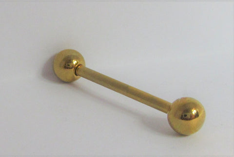 Gold Titanium Straight Barbell 14 gauge 5/8 inch long