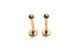 Rose Gold Titanium 3 mm Ball Stud Ring Straight Flat Back Post 16 gauge - I Love My Piercings!