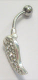Surgical Steel VCH Jewelry Hood Christina Hinged Leaf Swirl Gem Dangle Barbell 14 gauge 14g