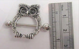 Surgical Steel Owl Nipple Ring 14 gauge 14g - I Love My Piercings!