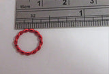 Stainless Surgical Steel Red Braided Seamless Hoop 16 gauge 16g 8 mm Diameter