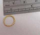 Stainless Surgical Steel Gold Braided Seamless Hoop 16 gauge 16g 8 mm Diameter