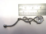 Clear Crystal Drop Twist Dangle Barbell Bar VCH Jewelry Clit Clitoral Hood Ring 14 gauge - I Love My Piercings!