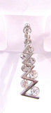 Zig Zag Clear Crystal Dangle Barbell Bar VCH Clit Clitoral Hood Ring 14 gauge - I Love My Piercings!